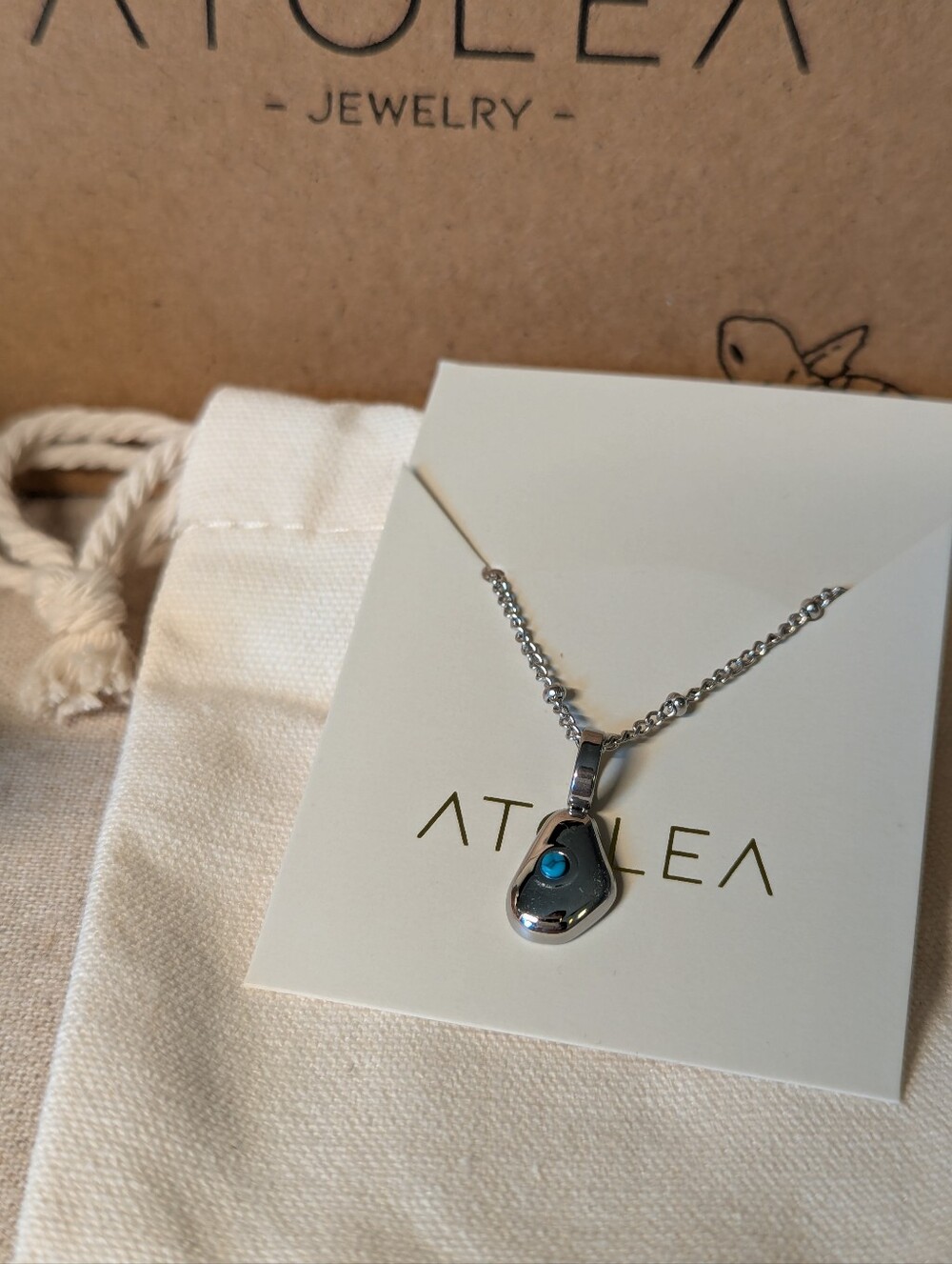 Atolea Turquoise Silver Pendant Necklace